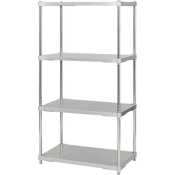 アイ・エル・シー GSS4-4676 燕三条製 PROFACE SUS304ステンレスソリッドシェルフ4段 460×760×1500 SUS304ステンレスポール メーカー直送
