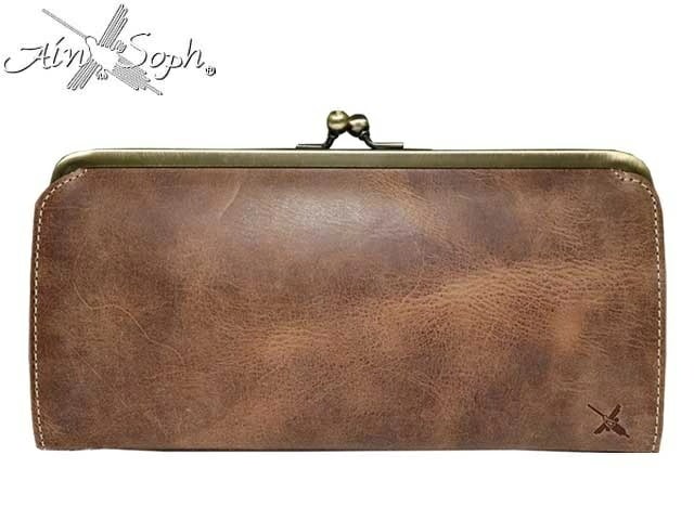 Ain Soph 牛革 がま口 長財布 DA1306-HP ain44