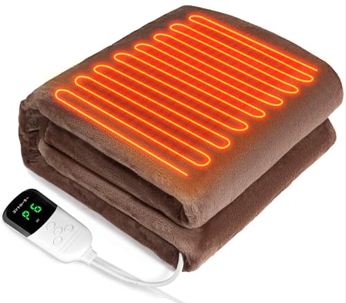 Sugeko 電気毛布 掛け 敷き 180×130cm 【大きいサイズ&両面フランネル】 電気ひざ掛け 3分速暖 厚手生地 毛玉なし 電気ブランケット 6段階温度調整 省エネ 4段階タイマー 丸洗い可 8,380円