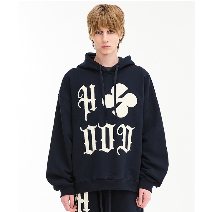 HOOD Logo applique hood NAVY 12,591円
