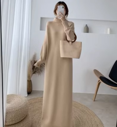 ワンピース デート モテアイテム ニットワンピース タイト ハイネック タートルネック コットン 大人可愛い きれいめ 上品 おしゃれ かっこいい 大人可愛い ラブリー キュート ガーリー クール