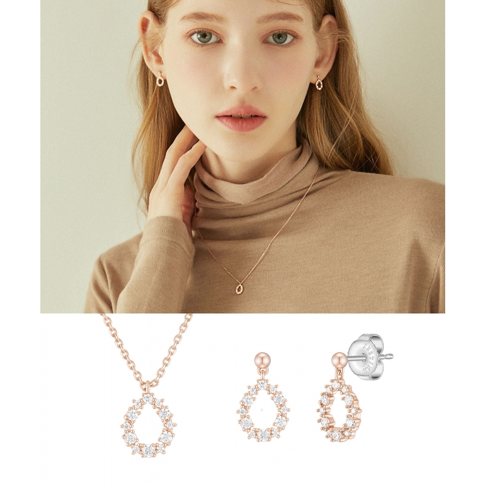 ジェスティーナララ J ネックレス+イヤリングセット (セット-J0-1093)