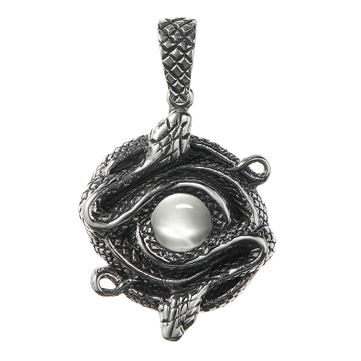 ペンダントトップ トップのみ メンズ シルバー925 水晶 ヘビ スネーク 蛇 個性的 カジュアル