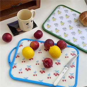 韓国ブロガーレトロ花桜まな板キッチンカット野菜と果物両面まな板写真小道具