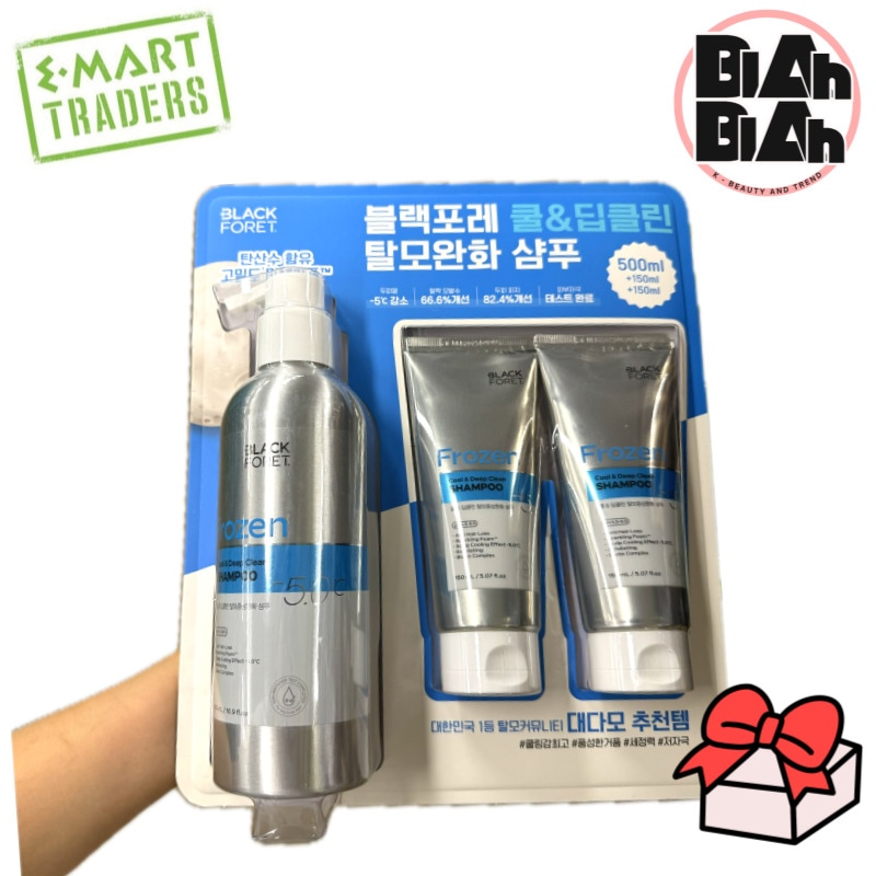 【韓国コストコ/トレーダーズ純正品 並行輸入品】 ブラックフォレ クーリング 脱毛緩和シャンプー 500ml＋150ml×2本 頭皮ケア＆爽快感