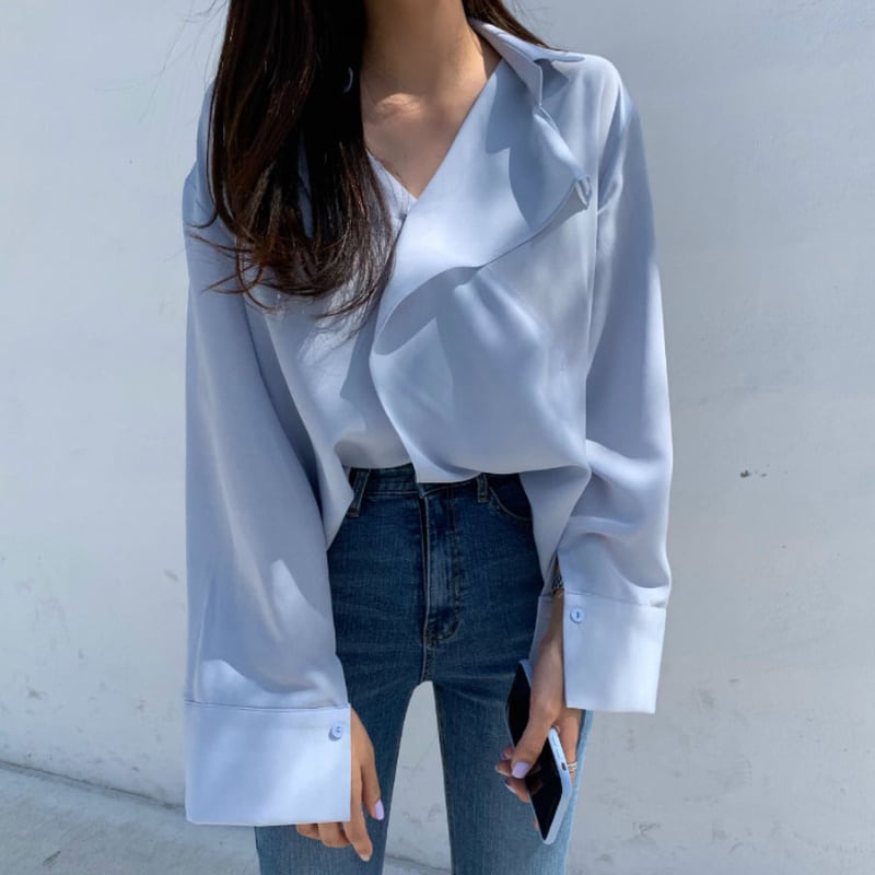 2color レディース トップス ブラウス シャツ デザイン フェミニン 春夏 春 夏 秋