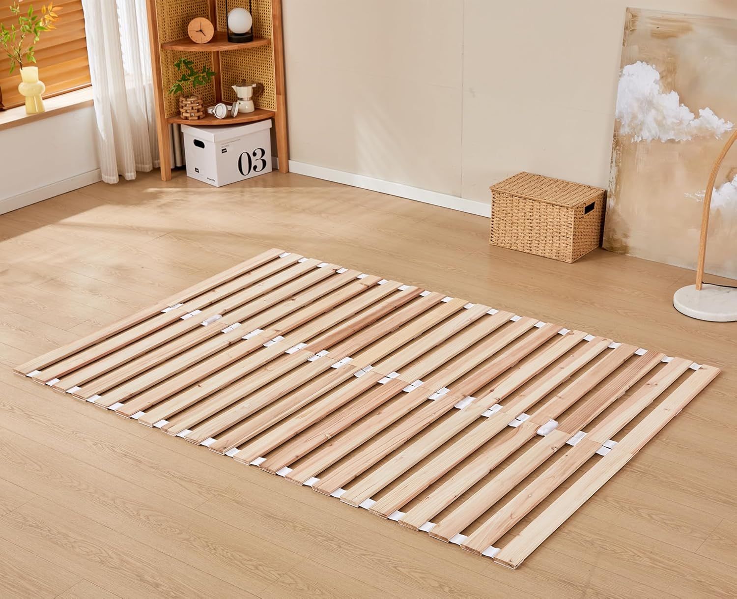 すのこベッド ダブル ベッド ロール式 スノコ ベッド 天然杉 折り畳み すのこマット 耐久 軽量 高通気 6,847円