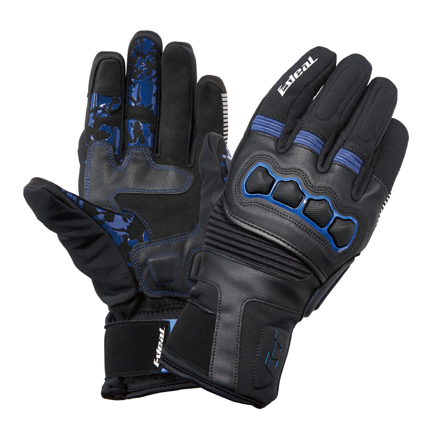 山城(yamashiro) IDEAL アイディール バイク用 グローブ 秋冬モデル ID-115 アクシス-EX ブルー Lサイズ ID115/BL/L