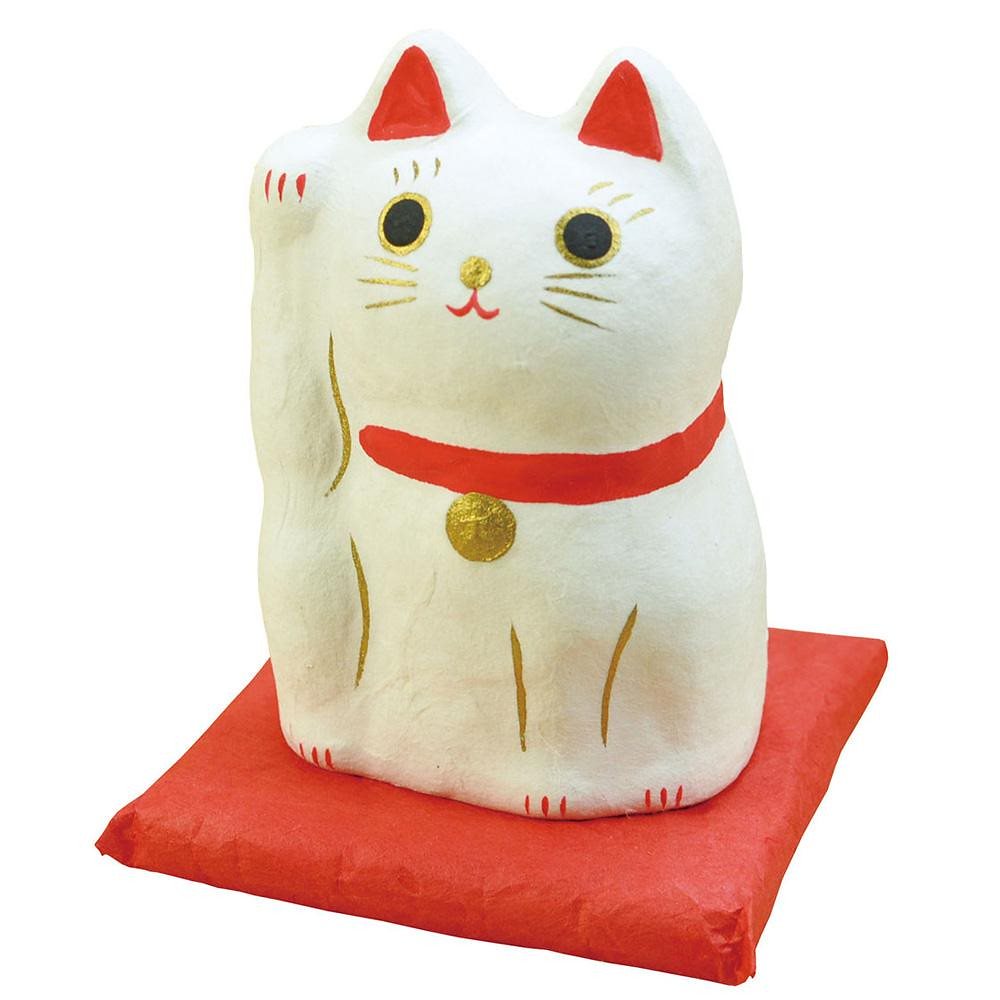 ヤマコー はりこーシカ 招き猫 公式の 89597 白 品質一番の