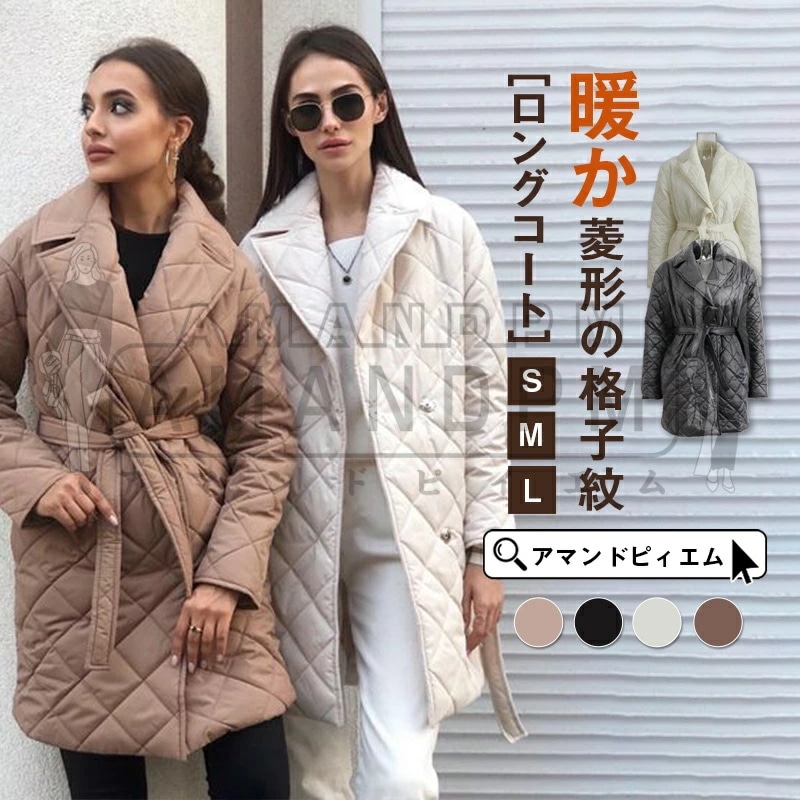 コート S/M/L インナーダウン としても使える ノーカラー キルティングコート レディース アウター 上着 ダウンジャケット ダウン 長袖 中綿 ゆったり 大きいサイズ 秋冬 サニーヒート インナ