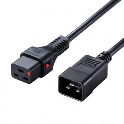 サンワサプライ 抜け防止ロック電源コード 3m APW15-C20C19LK03