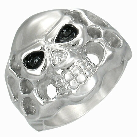 ナイトメアスカルステンレスリング（RMT006）指輪 24号 ドクロ 髑髏 骸骨 ガイコツ 厳つい 重厚感 かっこいい サージカルステンレス316L 男性 女性 プレゼント r0524xxxxxxxx