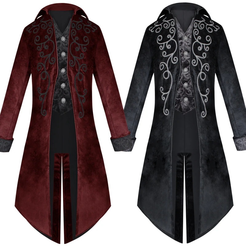 K1289タキシードの中世の服装の中で長いパンクの男性の服