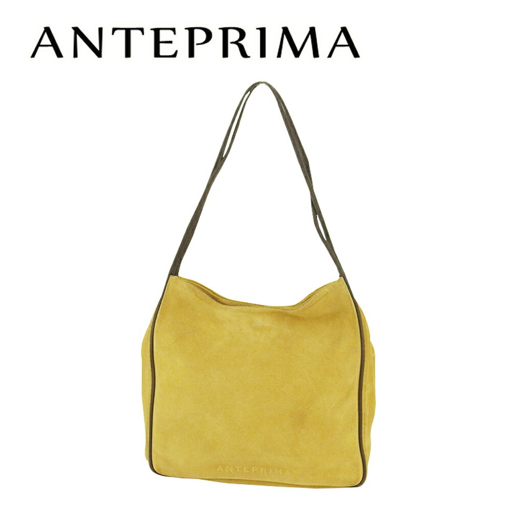 ショルダーバッグ トート バッグ ロゴ レディース 異素材コンビ ベージュ ブラウン 中古