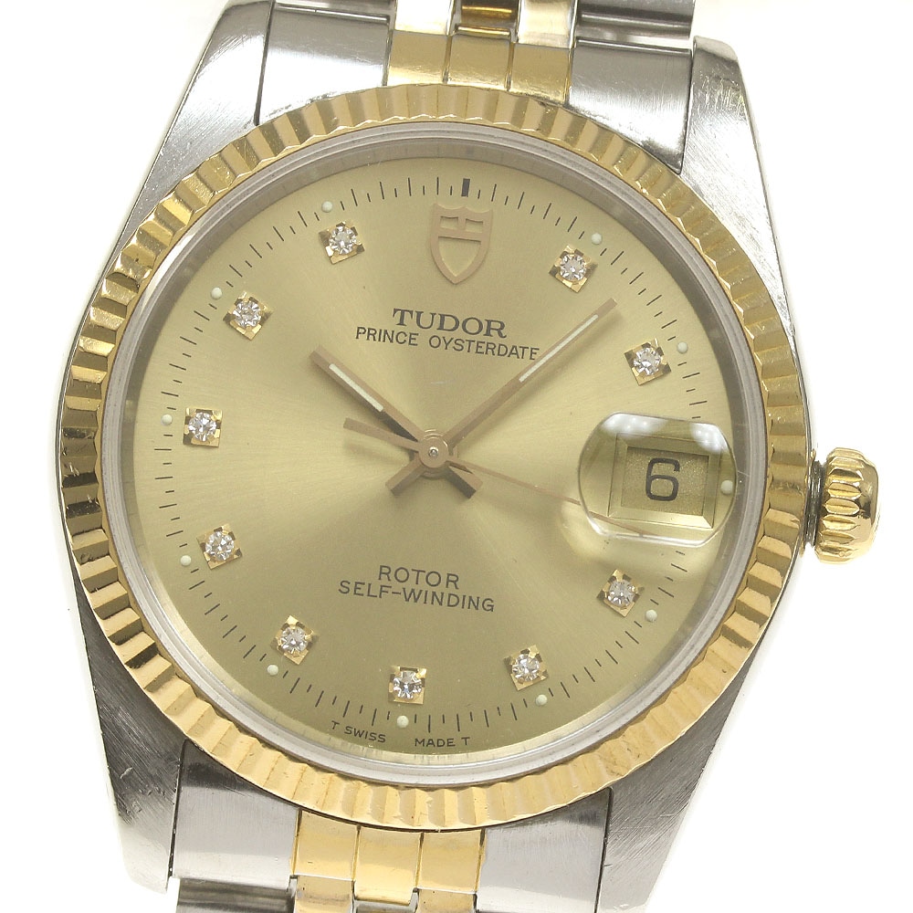 チュードル TUDOR 74033 プリンス オイスターデイト 10Pダイヤ cal.2624-2 自動巻き メンズ _826145【中古】