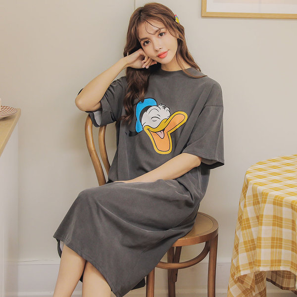 国産 フレンドリー ミッキー ホームワンピース ホームウェア ルーズパジャマ