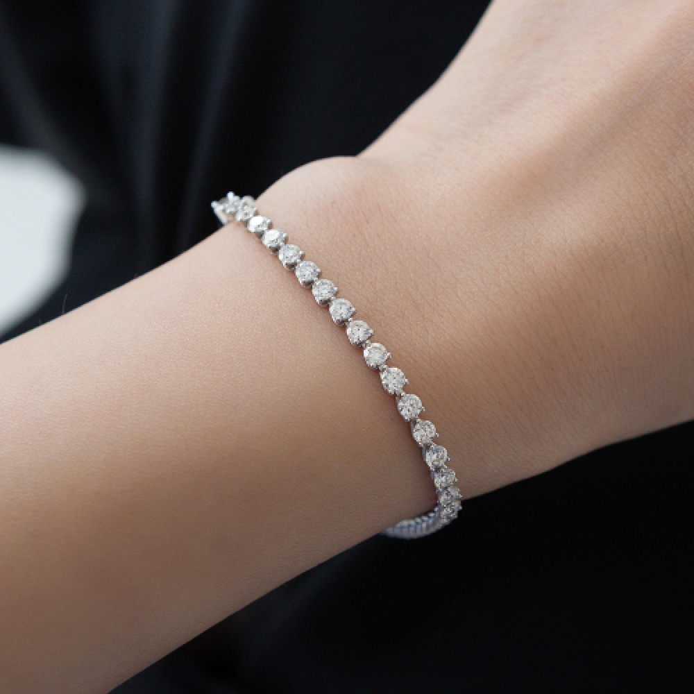 LUNNE 14k パート1 ラップダイヤモンド 3プロングテニスブレスレット #LDIAB01