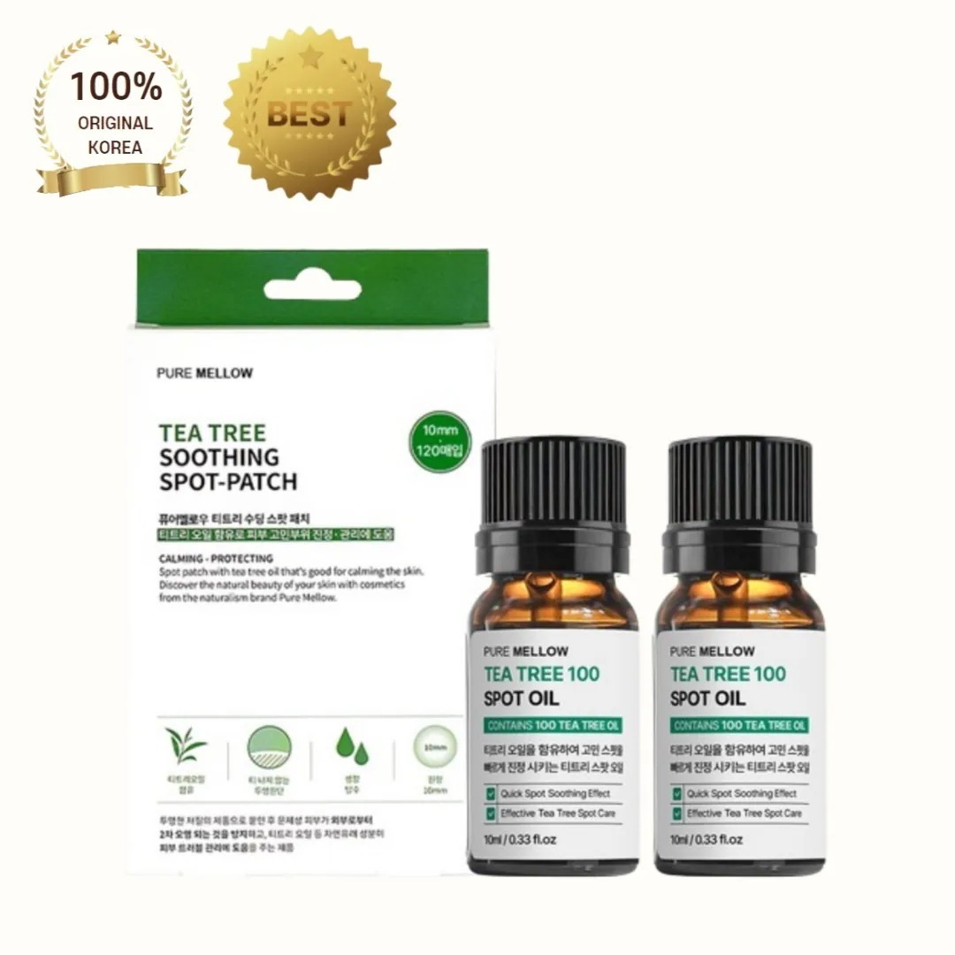 【人気】ティーツリー100 スポットオイル 10ml×2本＋スージングスポットパッチ 120枚セット