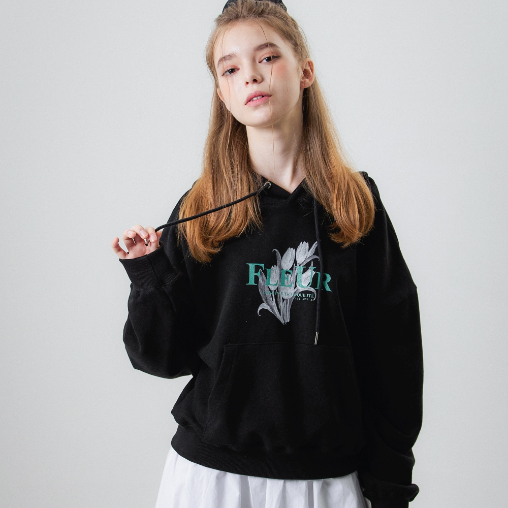 Fleur Hoodie Black