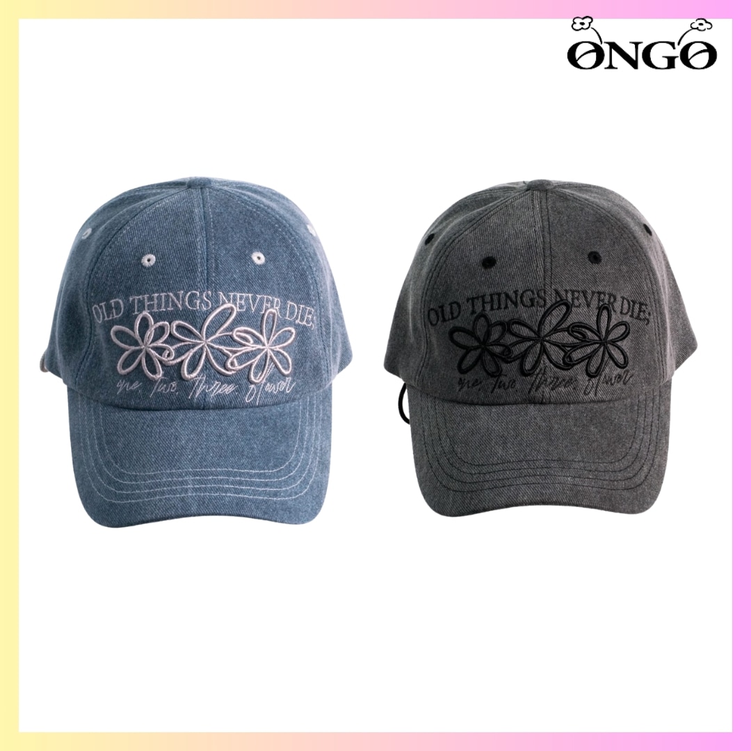 [ONGO] ONE TWO THREE PIGMENT CAP - 2カラー + FREE GIFT 帽子 レディース 韓国 帽子 キャップ
