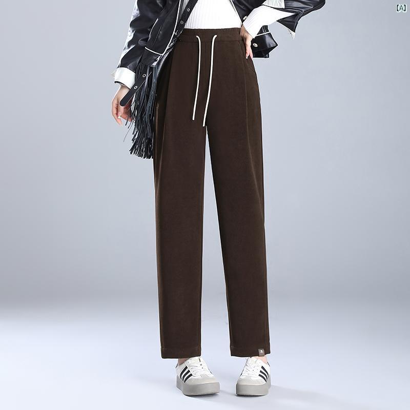 レディース　ファッション　オシャレ　シンプル 耐久性 ウエスト パンツ 春秋 韓国 ハイウエスト カジュアル