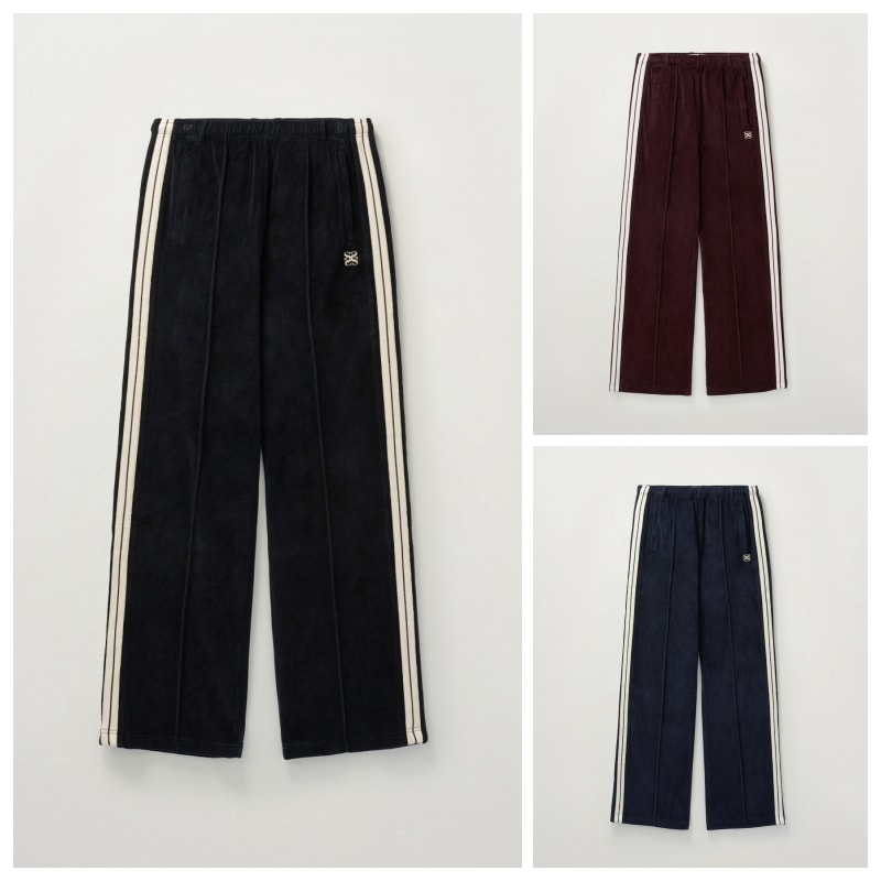 【SATUR】 (W) LAWTON VELOUR TRACK PANTS : 3COLORS