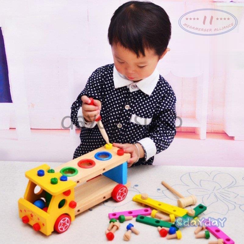 積木 おもちゃ 知育玩具 木のおもちゃ 出産祝い 1歳 2歳 3歳 男 女 誕生日プレゼント バス
