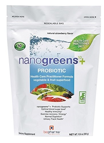 その他 Biopharma Scientific NanoGreens + Probiotic Fruit and Vegetable Superfood Supplement Powder Natura