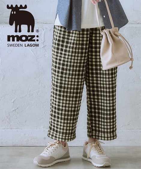 ロングパンツ ｍｏｚ モズ ９分丈裾ダブルワイドパンツ 大きいサイズ有
