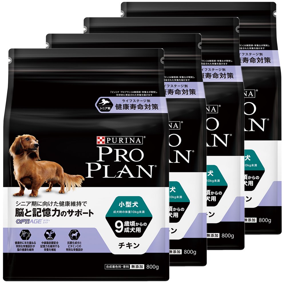 ドッグフード　ピュリナ　プロプラン　オプティエイジ　小型犬　９歳頃からの成犬用　チキン　８００ｇX４袋　ＣＲＣ45―05―22―30―15