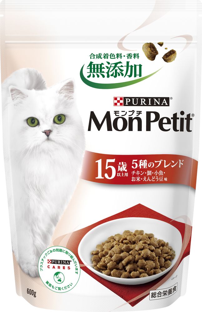（まとめ買い）モンプチ ドライ バッグ 15歳以上用 5種のブレンド 600g 猫用フード [x6]