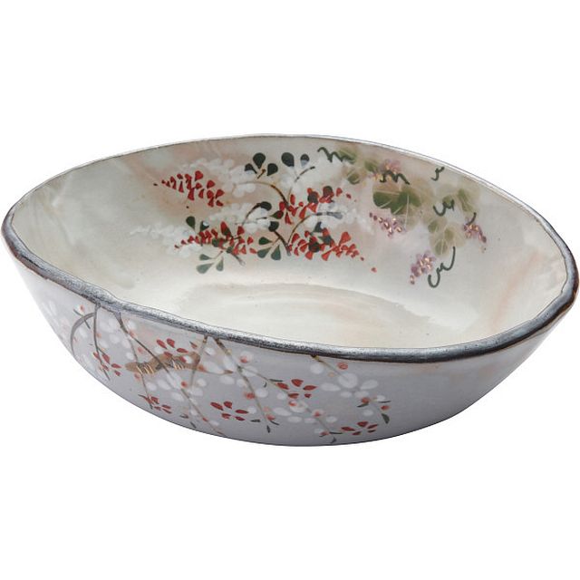 清水焼 桜/萩/葛 楕円鉢