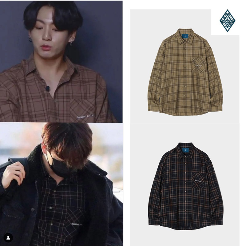 [BTSジョングク着用]特典付き/Fluff Mood Check shirt S24