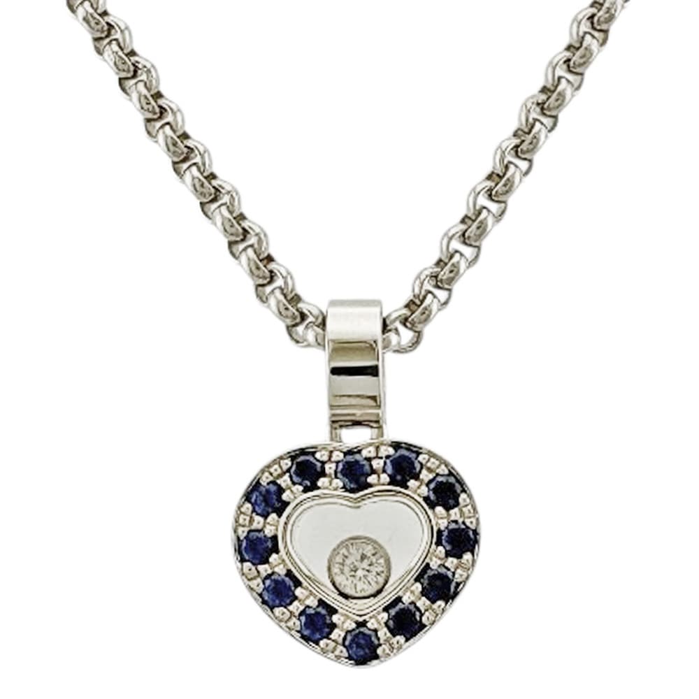 ショパール ハッピーダイヤモンド ネックレス 18金 K18ホワイトゴールド ダイヤモンド Chopard 中古 美品