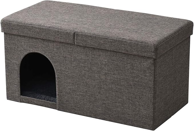 山善(YAMAZEN) ペットハウス スツール 収納 折り畳み 耐荷重160kg 猫 犬 ハウ