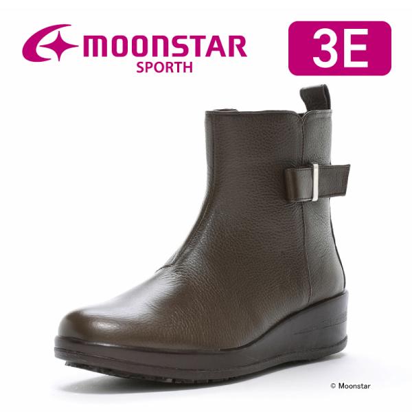 ムーンスター 日本製 本革 撥水 防滑 レディース ショートブーツ ウィンター シューズ 靴 スポルス 3E moonstar SP7772NSR カーキ [2024年秋冬新作] 9月13日発売