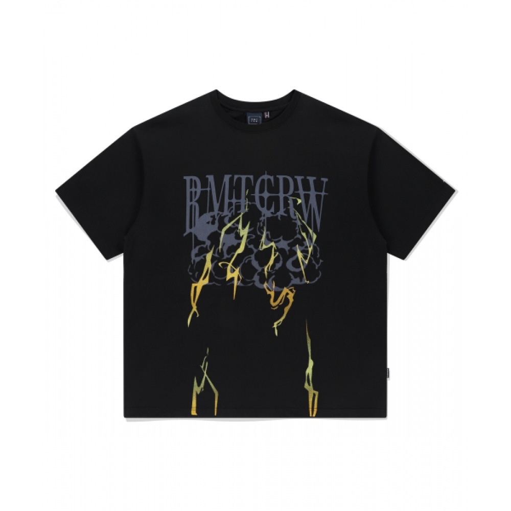 ロマンティッククラウンボリュームロゴサンダークラウドTシャツ_ブラック
