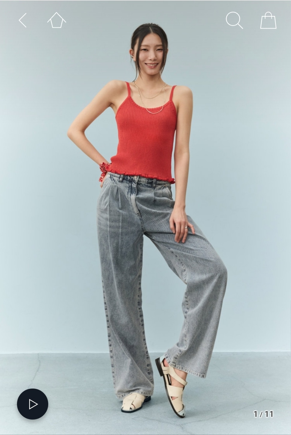 GCUT リブド スリムフィット スリーブレス トップ