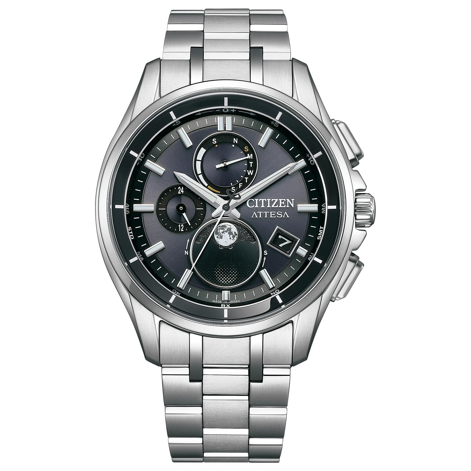 [Citizen] 腕時計 アテッサ ムーンフェイズ 電波ソーラー 防水 BY1001-66E メンズ シルバー