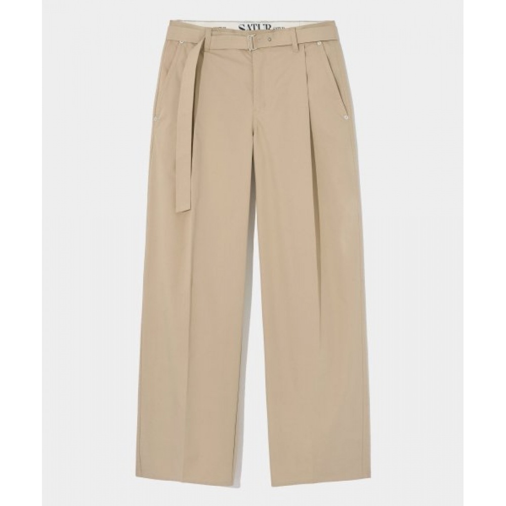タリンワンタックテーラードベルト付きチノパンツヘリテージベージュ