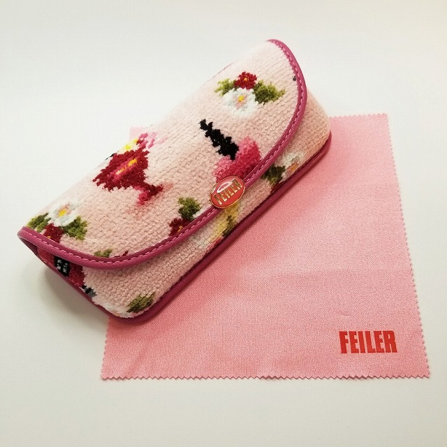 FEILER フェイラー メガネケース フレグランスローズ　ピンク　新作限定品　メガネ拭き　FRR232022