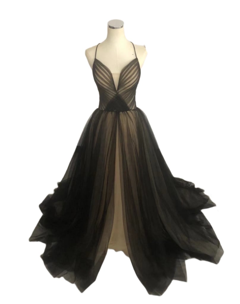パーティードレス カラードレス ブラック ロングドレス キャミソール Aライン パーティー/前撮