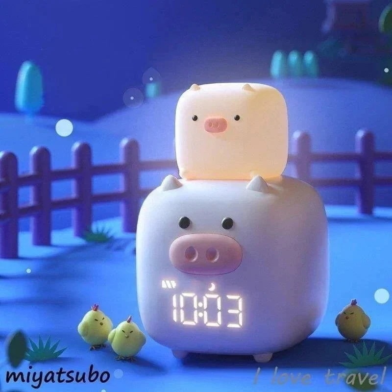 【20点セット】メガ割ピギー目覚まし時計スマート LEDデジタル目覚まし時計 子供寝室 usb充電デジタル漫画目覚まし時計342