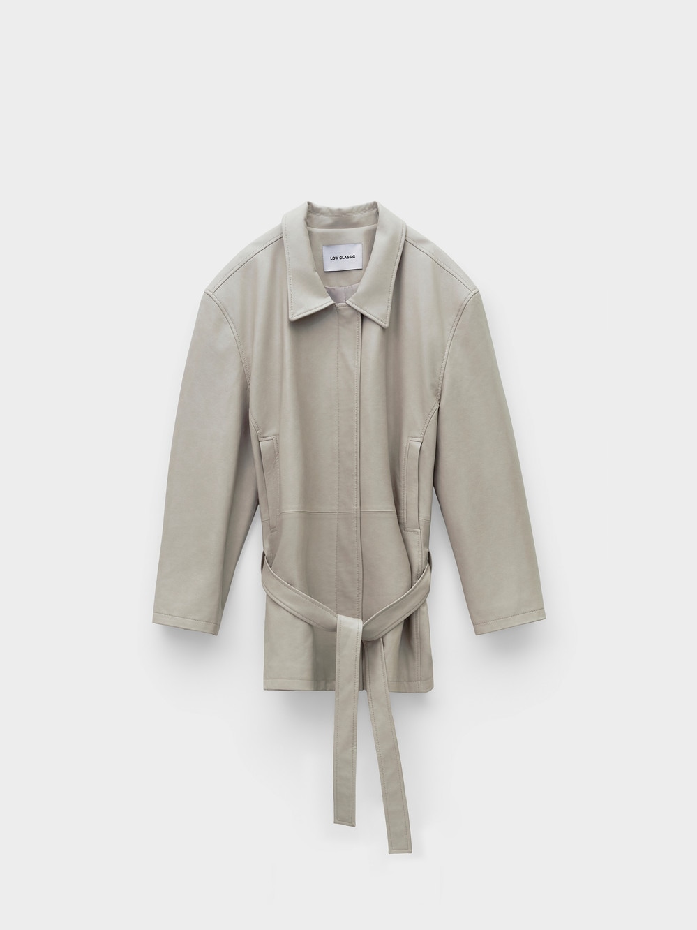 【LOW CLASSIC】 26SS LOW WAIST ARTIFICIAL LEATHER JACKET : BEIGE