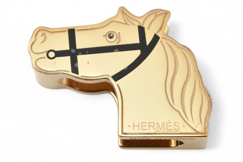 スカーフリング/スカーフホルダー ツイリーリング カドリージュ/馬 ブラック/ゴールド