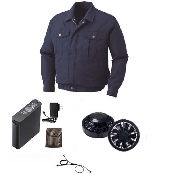 KU90540 空調服 R ポリエステル製長袖ワーク FAN2200B・RD9261・LIPRO2セット ダークブルー M 17,920円