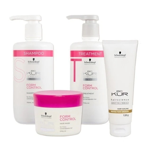 BCクア フォルムコントロール シャンプー 750mL + トリートメント 750g + マスク 200g + プロテクションスムース 120g セット
