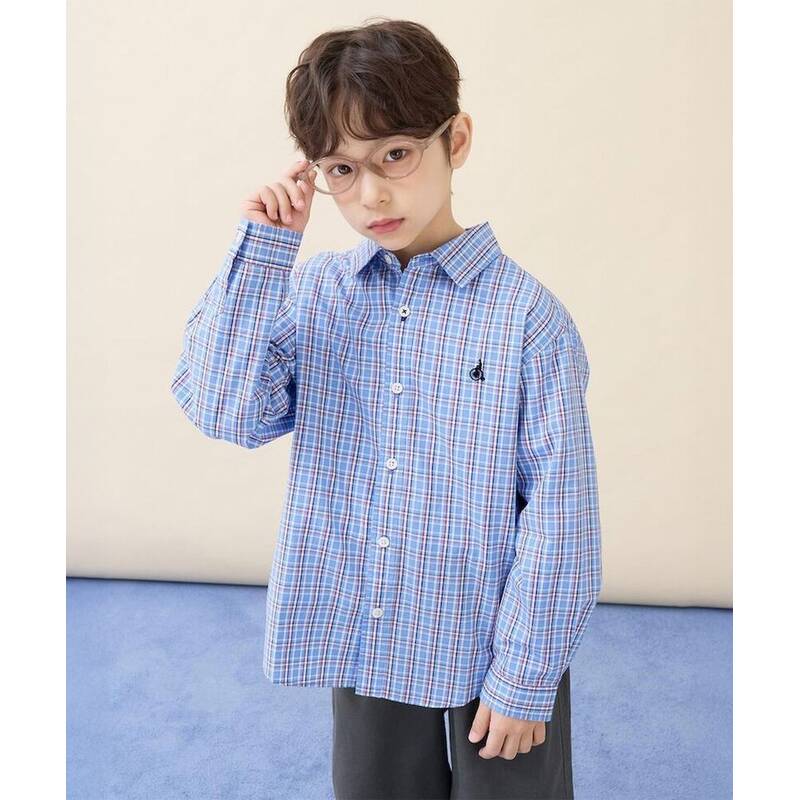 ビーンポールキッズ BEANPOLE KIDS クラシックチェックシャツ ブルー (BI6164U05P) BI6164U05P 377096