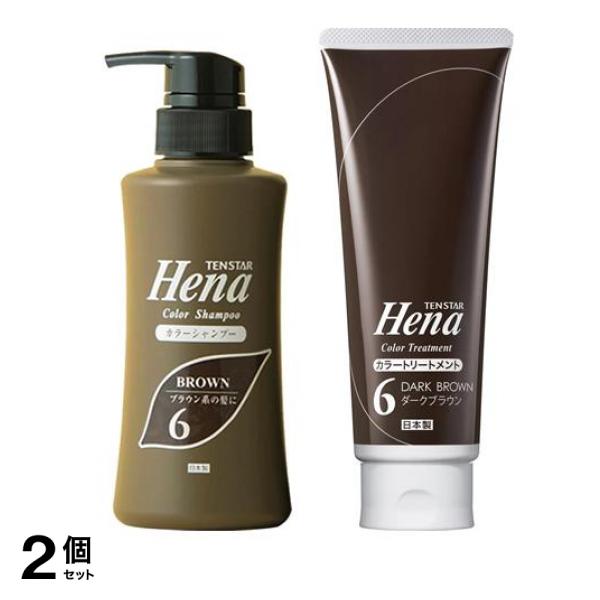 テンスター ヘナ カラー シャンプー 6ブラウン 300mL &トリートメント 6ダークブラウン 250g 2個セット