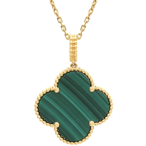 ヴァンクリーフアーペル Van Cleef & Arpels ネックレス マジック アルハンブラ ロングネックレス K18YG マラカイト イエローゴールドXグリーン 緑 750YG 18K 1モチー